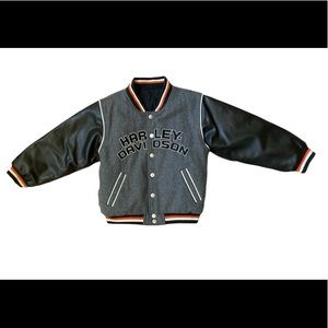 Harley Davidson Kids Reversible Leather/Wool Blend  Jacket